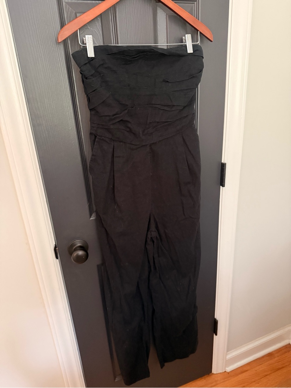 Abercrombie & Fitch | Linen Strapless Black Jumpsuit